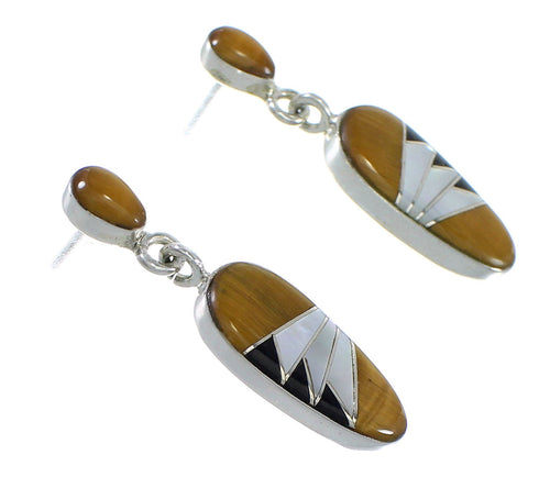 Sterling Silver Multicolor Southwest Post Dangle Earrings YX70850